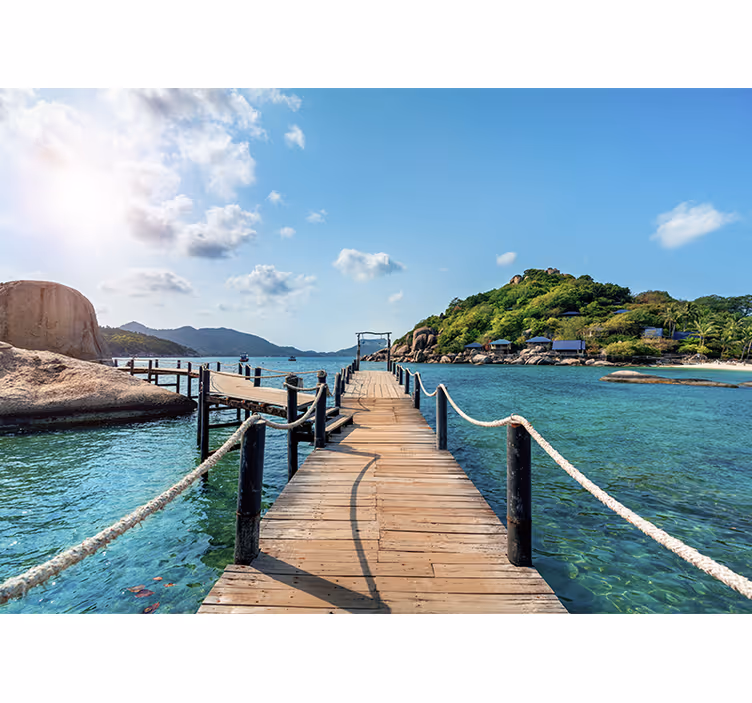 Landscape mural tranquil coastal path - TenStickers