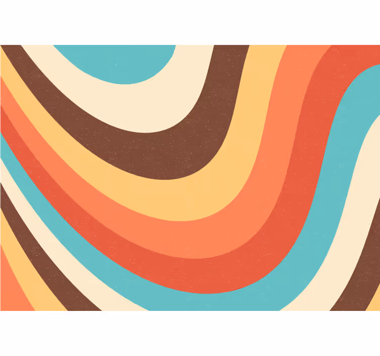 Abstract wall mural curved color waves - TenStickers