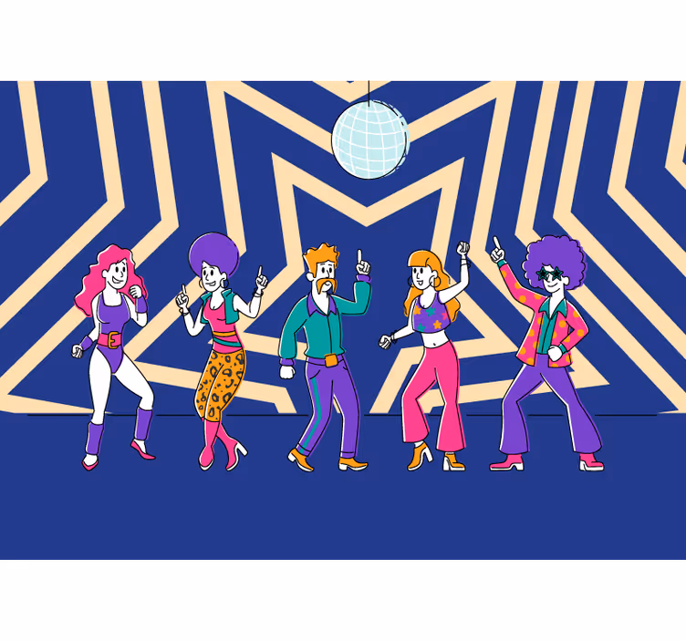 Music wall mural retro dance celebration - TenStickers