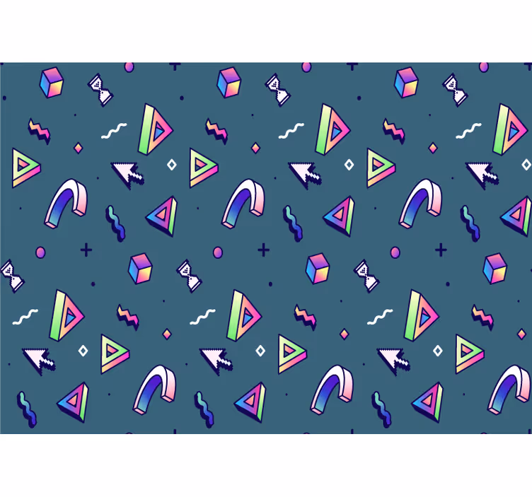 Romantic wall mural inspired by geometric shapes - TenStickers