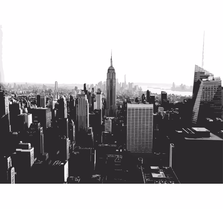 Black and white New York wall mural - TenStickers