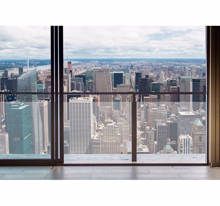 Open window views to Manhattan  wall mural - TenStickers