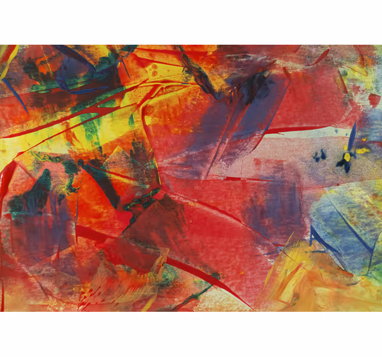 Red and yellow abstract  living room wall mural - TenStickers