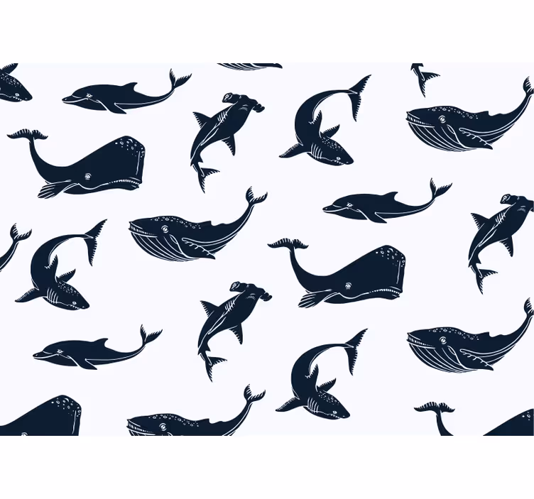 Animal mural with ocean life designs - TenStickers