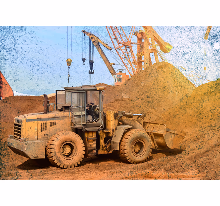 Vehicle wall mural construction loader equipment - TenStickers