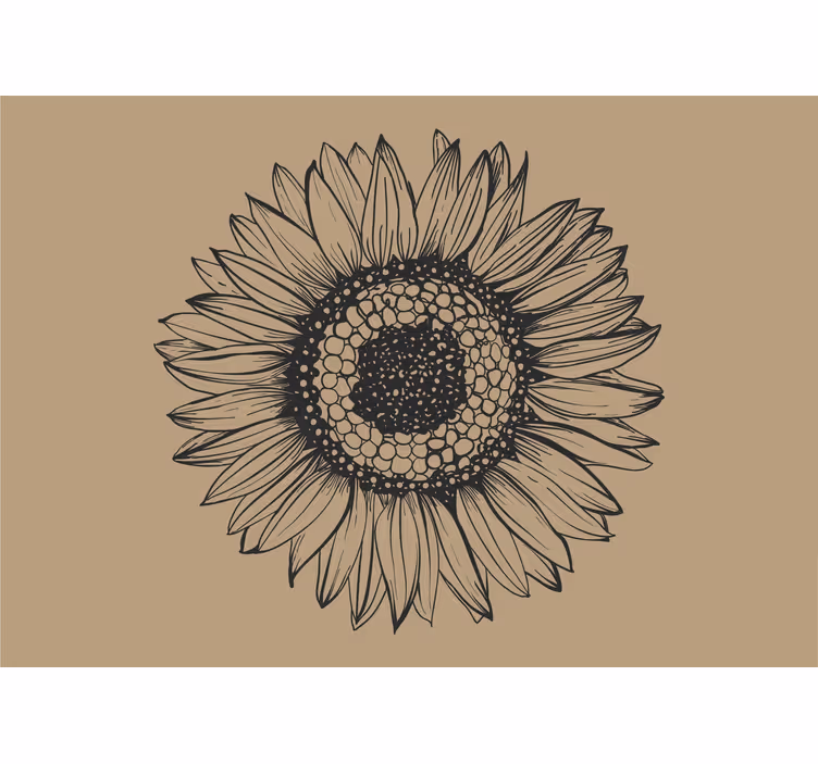 Flower mural sunflower floral pattern - TenStickers