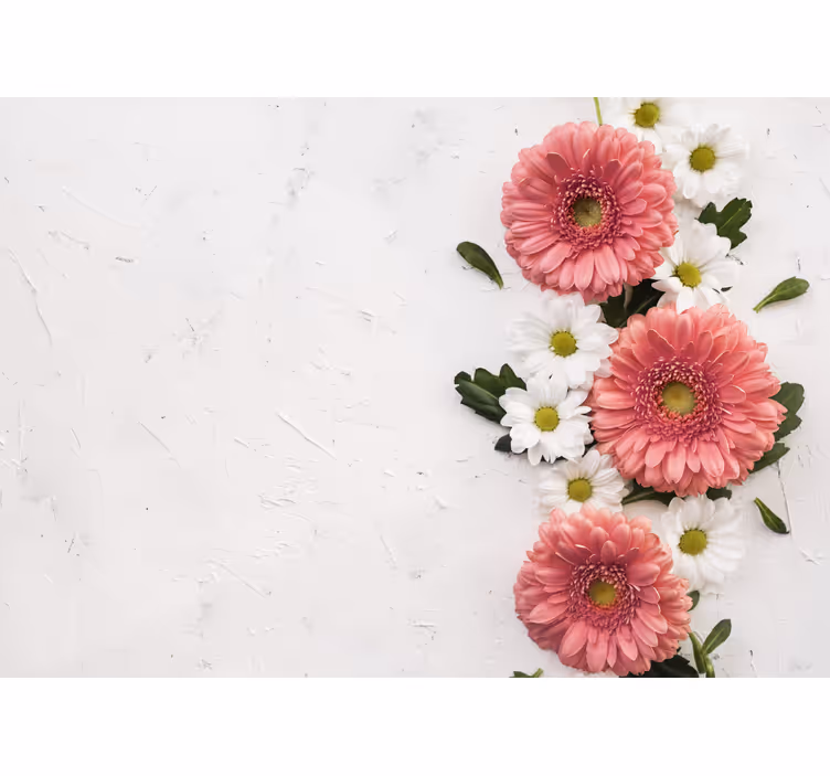 Flower mural pink floral design - TenStickers