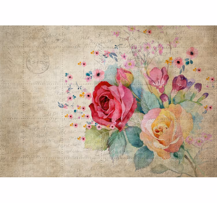 Flower mural rose bloom arrangement - TenStickers