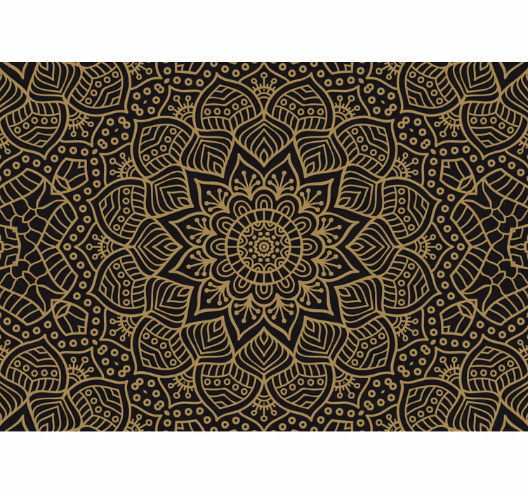 Mandala wall mural with detailed botanical design - TenStickers