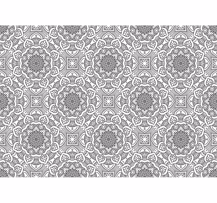 Mandala wall mural with detailed geometric designs - TenStickers