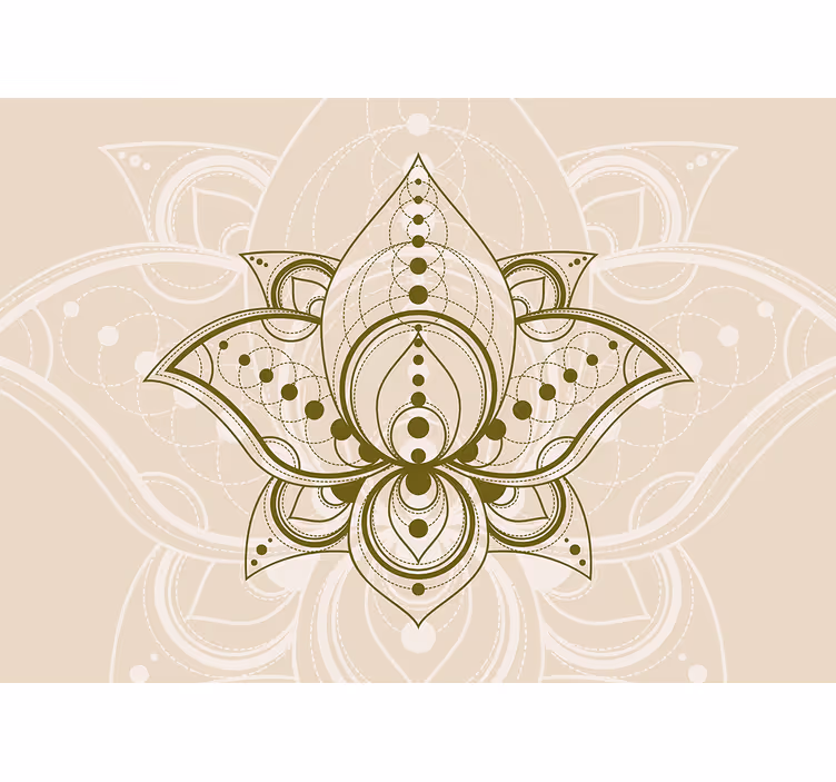 Mandala wall mural with elegant lotus design - TenStickers