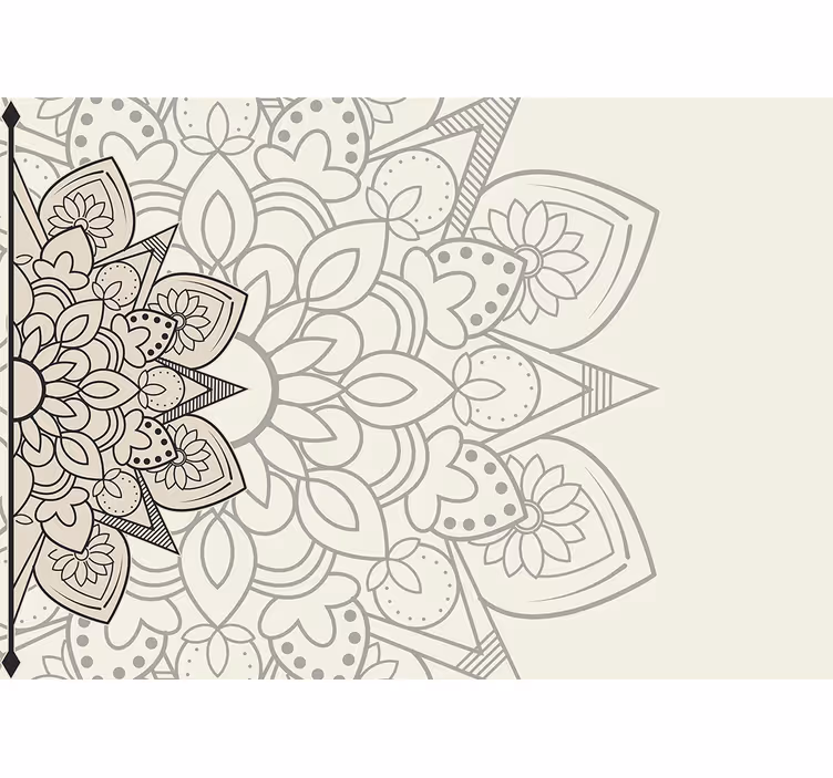 Mandala wall mural with intricate floral design - TenStickers