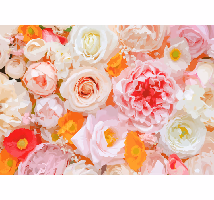Flower mural delicate floral arrangement - TenStickers