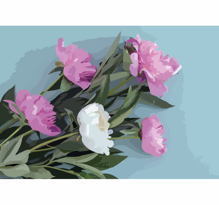 Flower mural peony flower arrangement - TenStickers