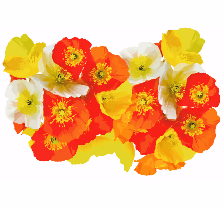 Flower mural poppy flower arrangement - TenStickers