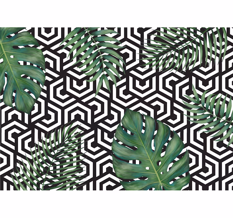 Wall mural geometric leaf design - TenStickers