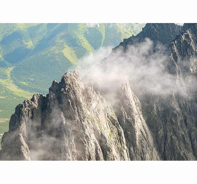 Landscape mural mountainous green ranges - TenStickers