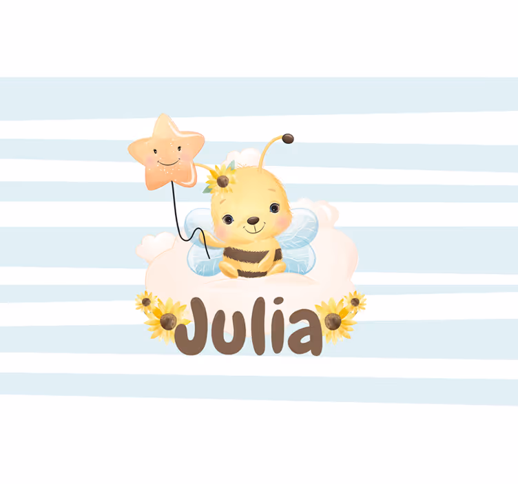 Nursery wall mural cute bee illustration - TenStickers