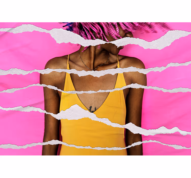 Ripped Paper Effect people wall mural - TenStickers