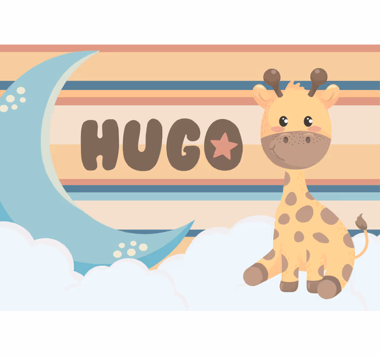 Kids wall mural adorable giraffe illustration - TenStickers