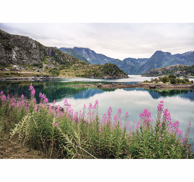 Landscape mural enchanting norwegian fjord - TenStickers