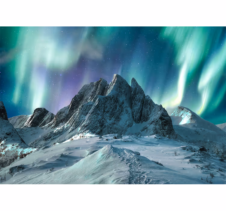 Landscape mural mountain aurora showcase - TenStickers