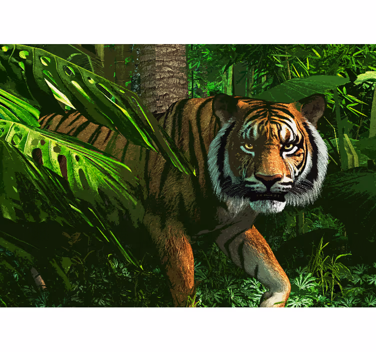 Animal mural majestic tiger stalking - TenStickers