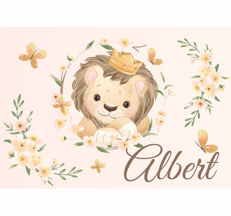 Lion wall mural adorable lion king - TenStickers