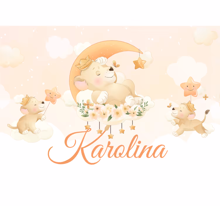 Animal mural dreamy lion scene - TenStickers