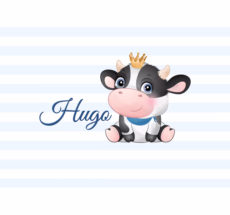 Cute cow cartoon people wall mural - TenStickers
