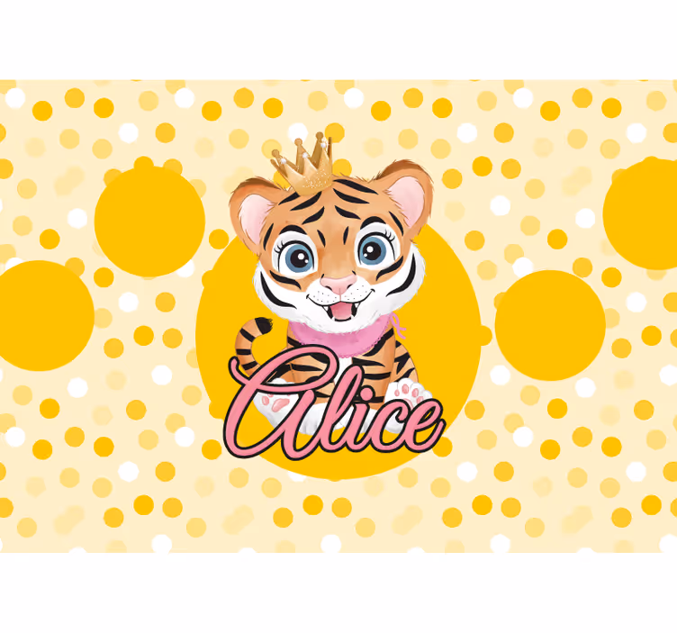 Animal mural cute tiger character - TenStickers
