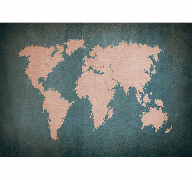 World map mural global world outline - TenStickers