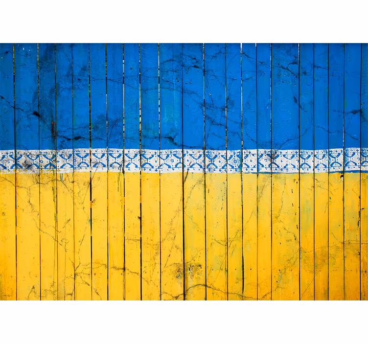City wall mural wooden plank design - TenStickers