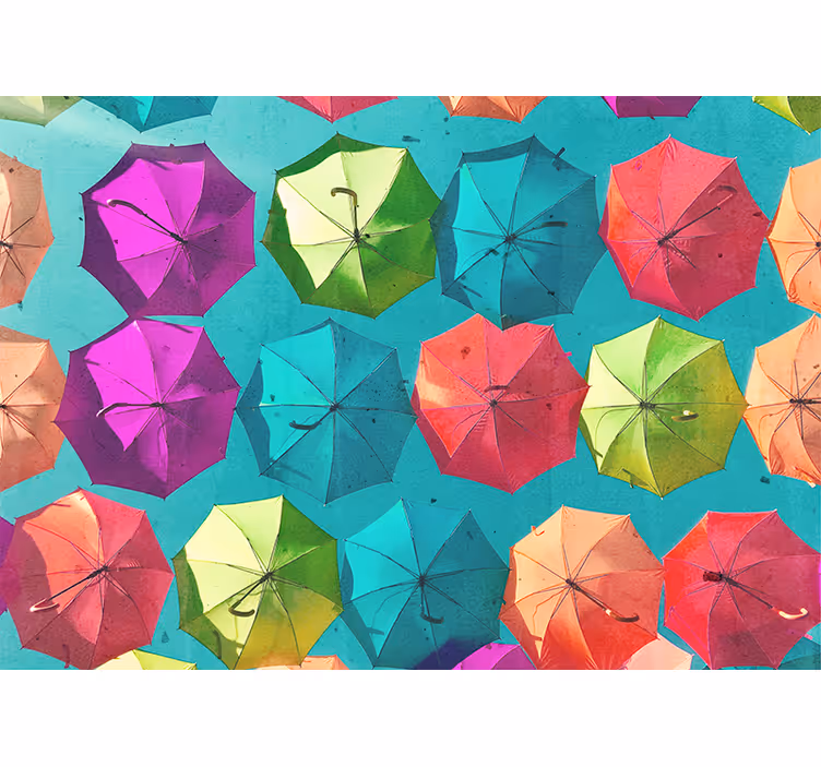 Urban wall mural colorful umbrella design - TenStickers