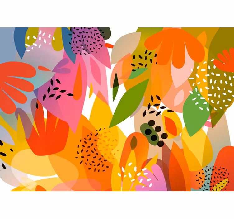 Flower mural colorful floral collage - TenStickers