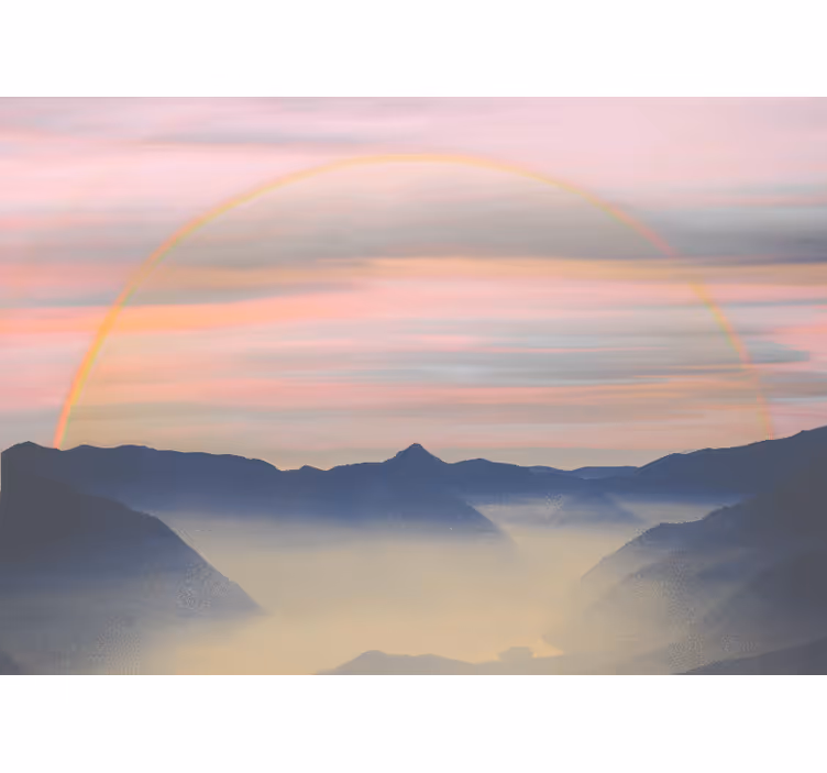 Rainbow with mountain Teenage Wall Murals - TenStickers