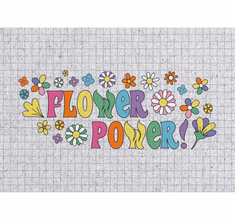 Flower mural flower power design - TenStickers