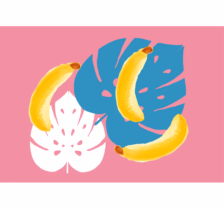 Wall mural bananas and leaves design - TenStickers