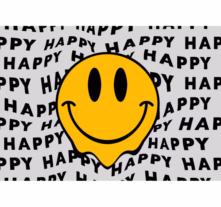 Phrase wall mural smiley face message - TenStickers