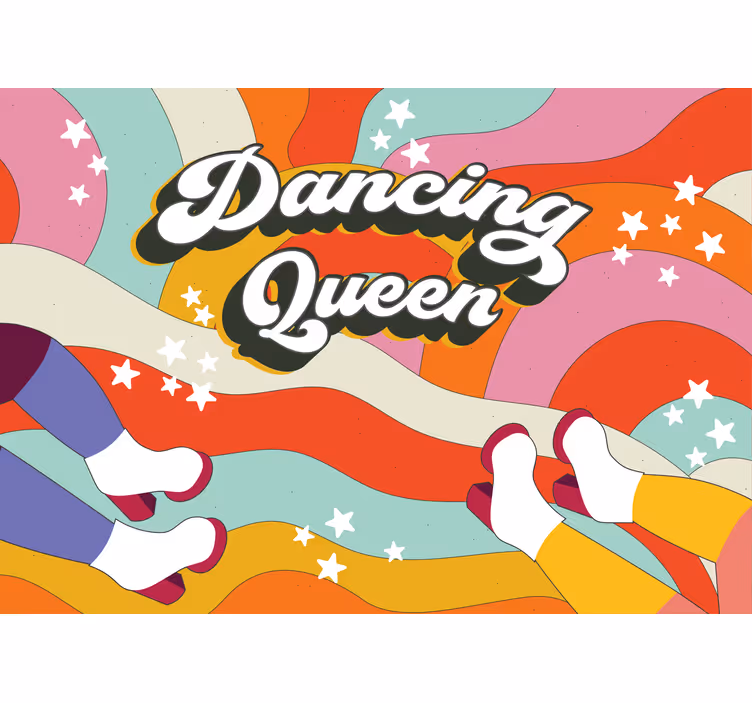 Music wall mural dancing queen atmosphere - TenStickers