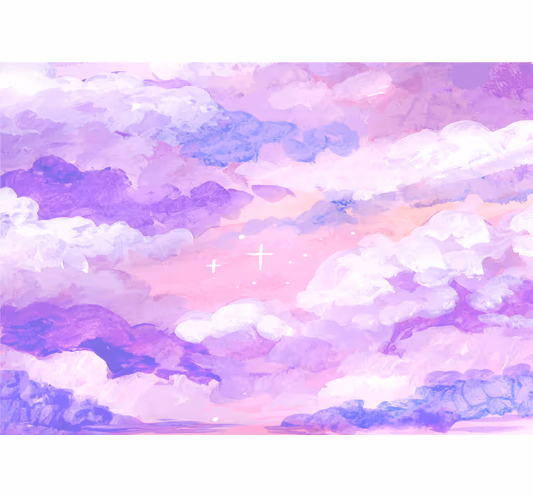 Purple clouds from below Bathroom Murals - TenStickers