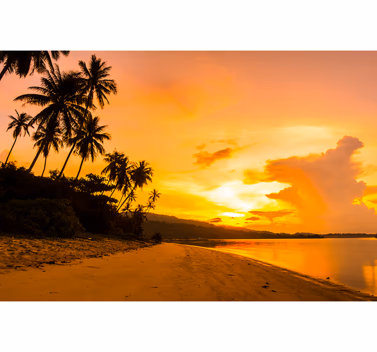 Tropical sunset aesthetic nature wall mural - TenStickers