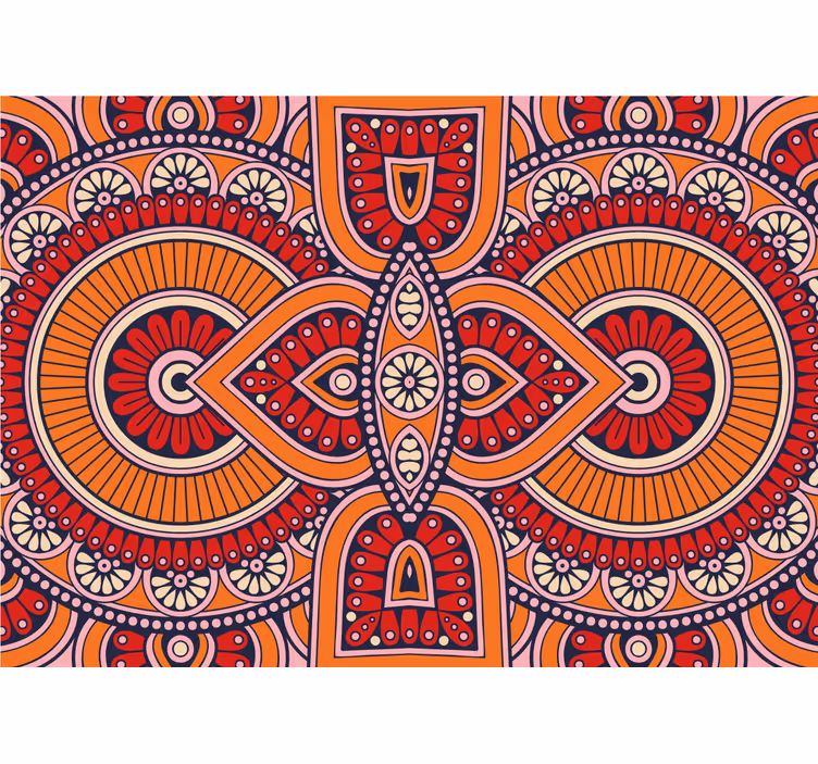 Mandala wall mural with intricate round patterns - TenStickers