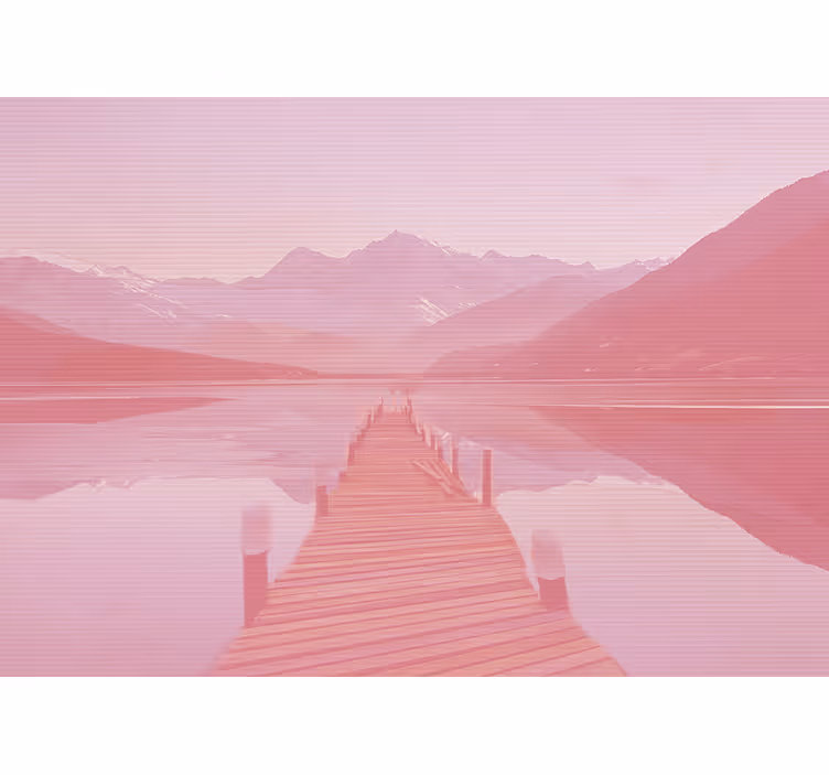 Landscape mural serene lake view - TenStickers