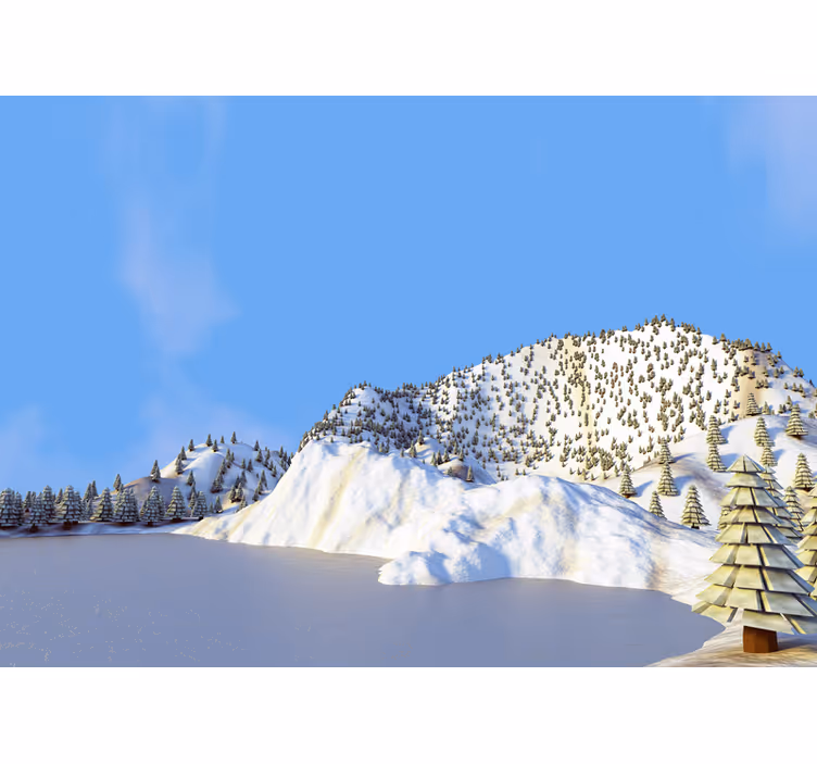 Landscape mural winter mountain view - TenStickers