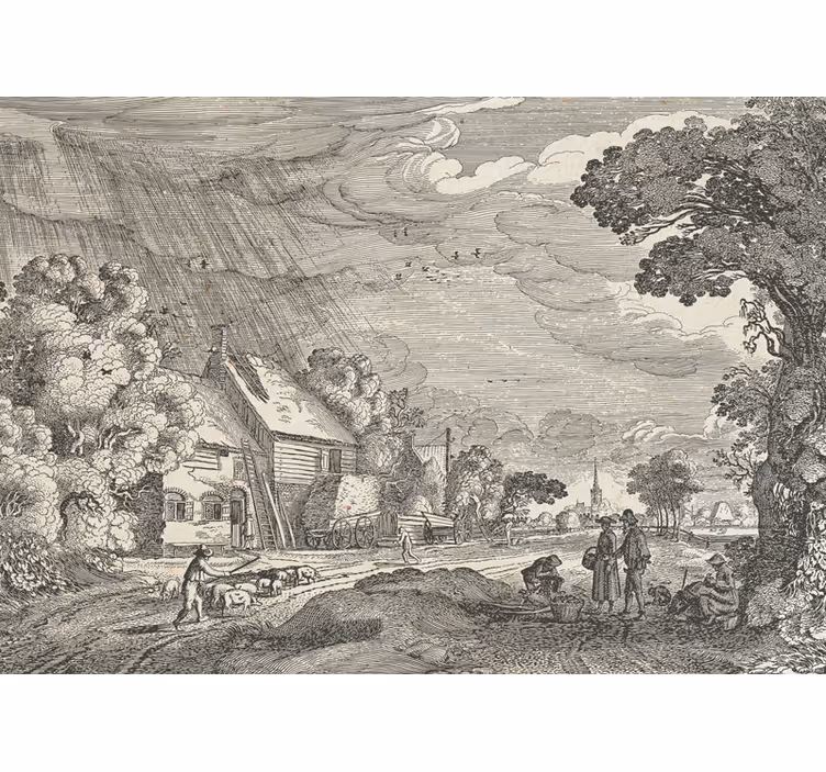 Landscape mural of a countryside scene - TenStickers