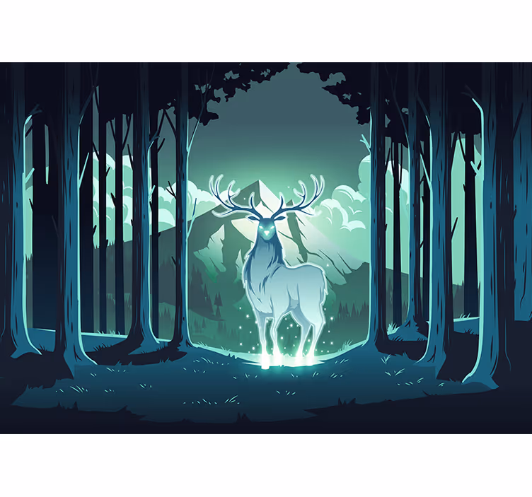 Animal mural majestic stag in forest - TenStickers