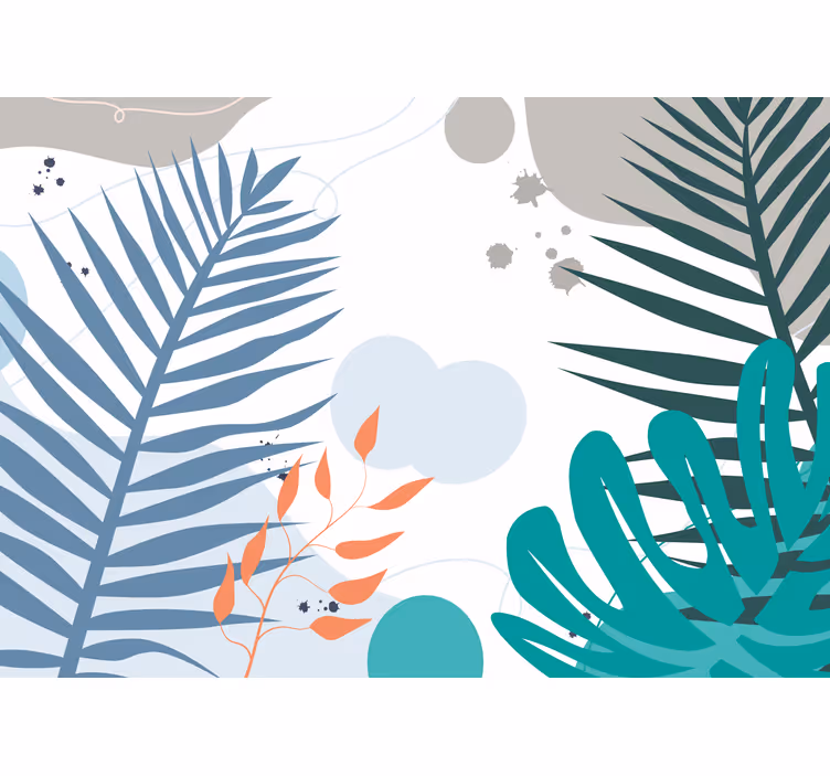 Nature wall mural with leaf motifs - TenStickers