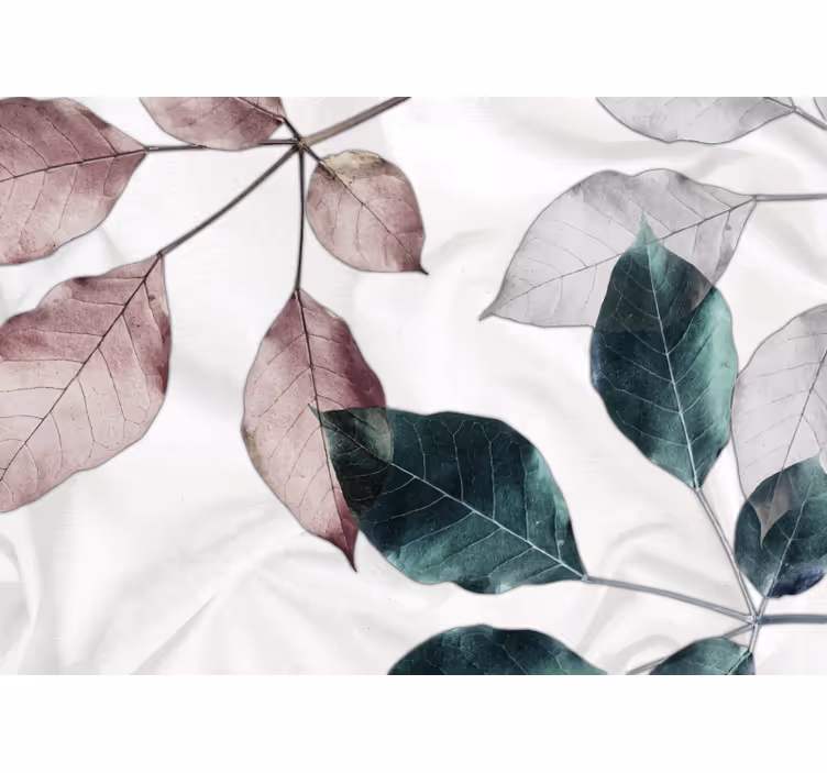 Flower mural with delicate leaf patterns - TenStickers