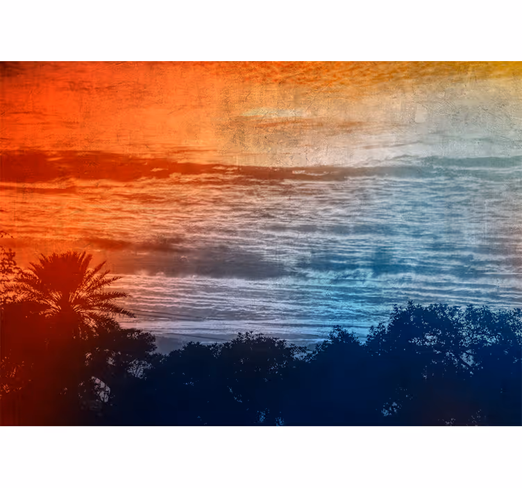 Landscape mural twilight above the waves - TenStickers